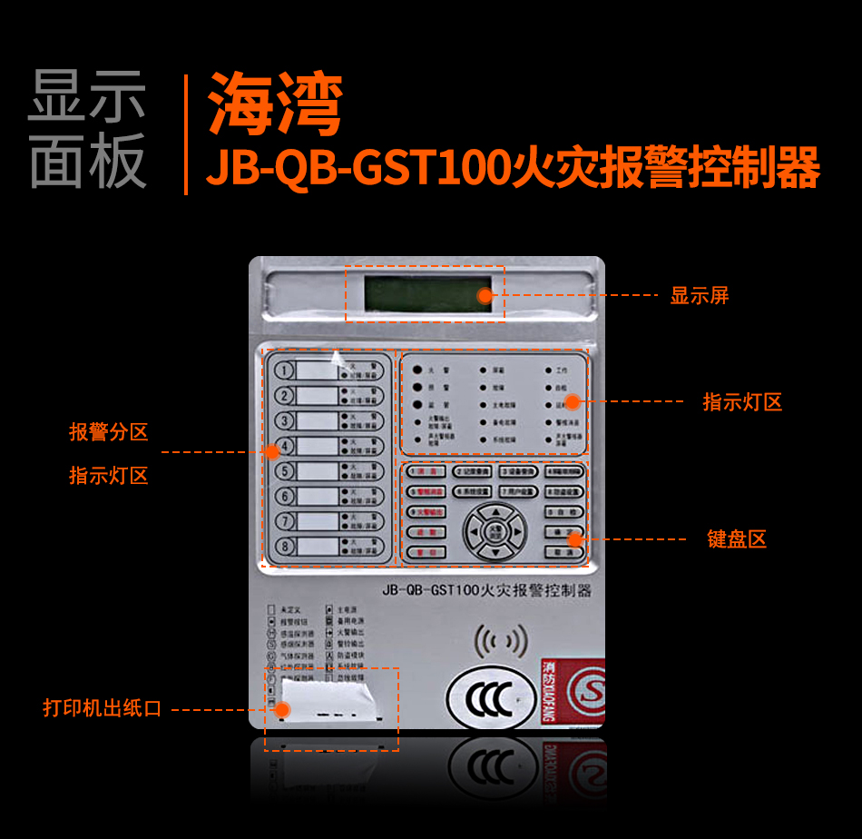 海灣JB-QB-GST100四川火災(zāi)報警控制器顯示面板